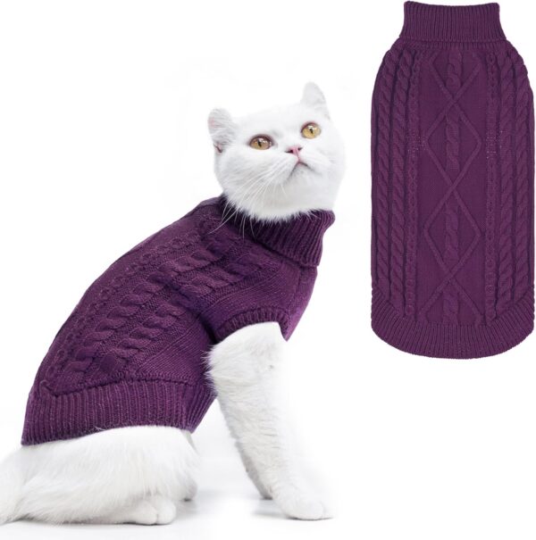 15. PUPTECK Winter Cat Sweater Coat