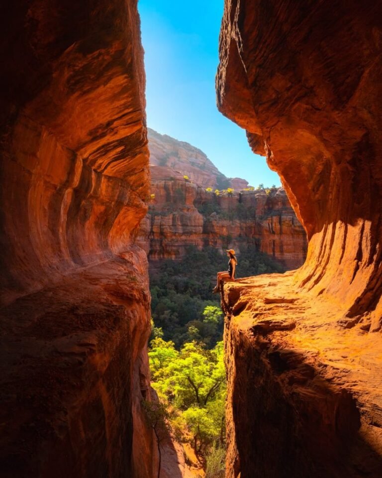 Sedona native american history - ancient Boynton Canyon trail with cliff formations and cultural heritage