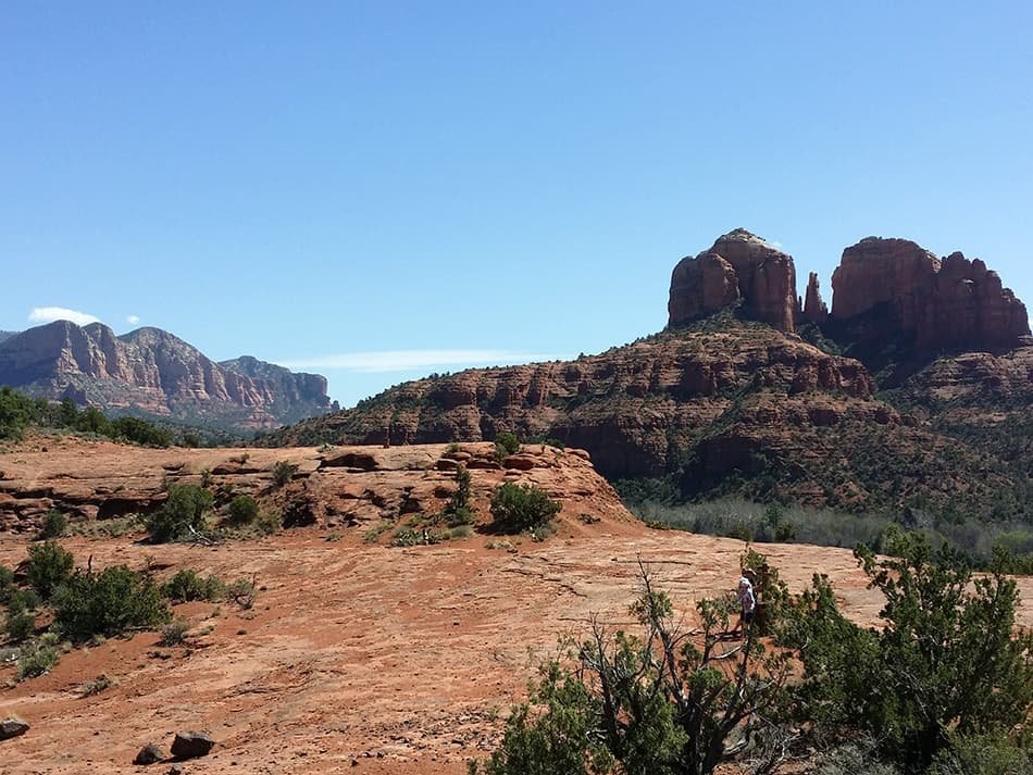 Moderate hiking trails in Sedona on slickrock