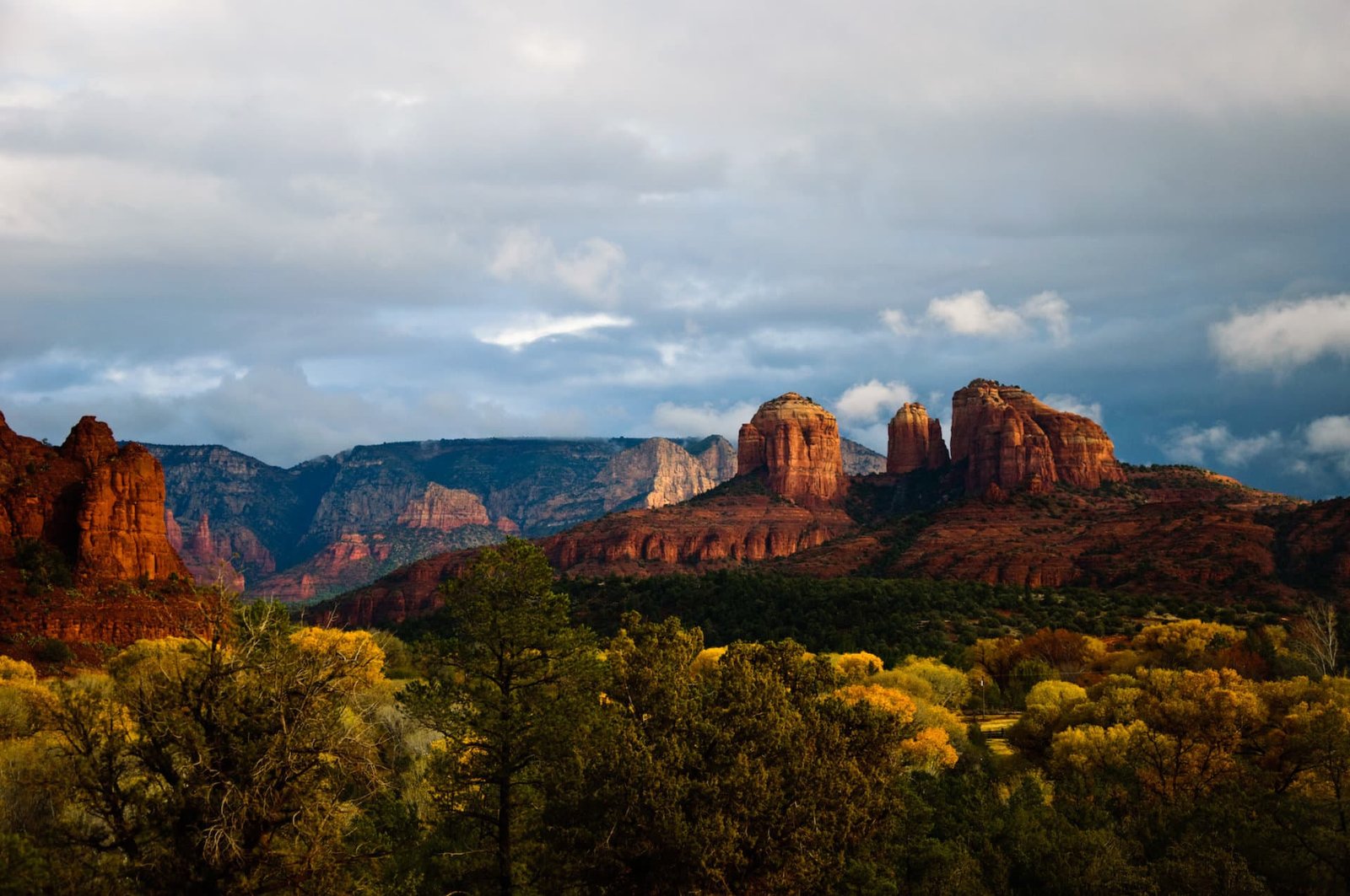 Fall foliage in Sedona Arizona red rocks