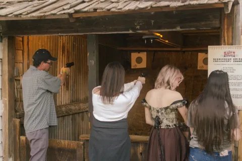 Axe throwing at Blazin’ M Ranch